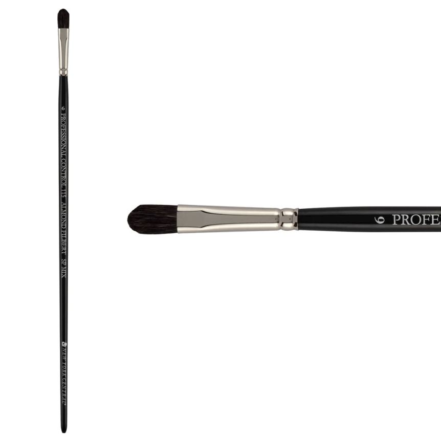 New York Central Pro Control Oil Brush, Series 115 SP Mix Almond Filbert, size #6