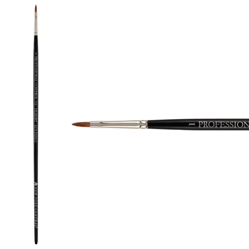 New York Central Pro Control Oil Brush, Series 116 Kolinsky Sable Filbert, size #1