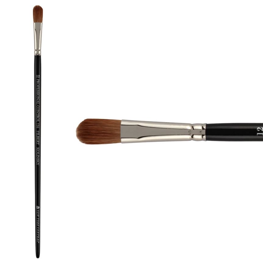 New York Central Pro Control Oil Brush, Series 116 Kolinsky Sable Filbert, size #12