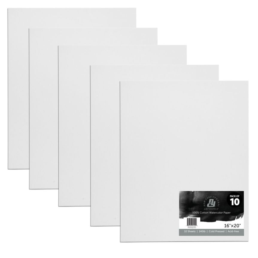 New York Central Watercolor Paper 140 lb Cold Press - 16" x 20" (Pack of 50)