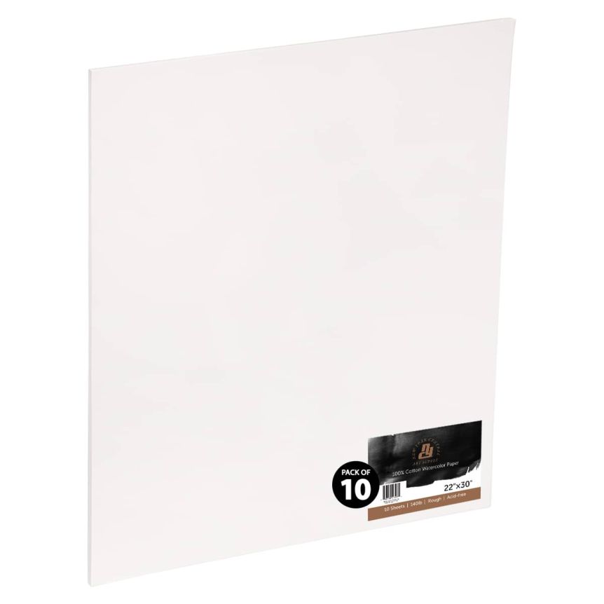 New York Central Watercolor Paper 140 lb Rough - 22" x 30" (10 Pack)