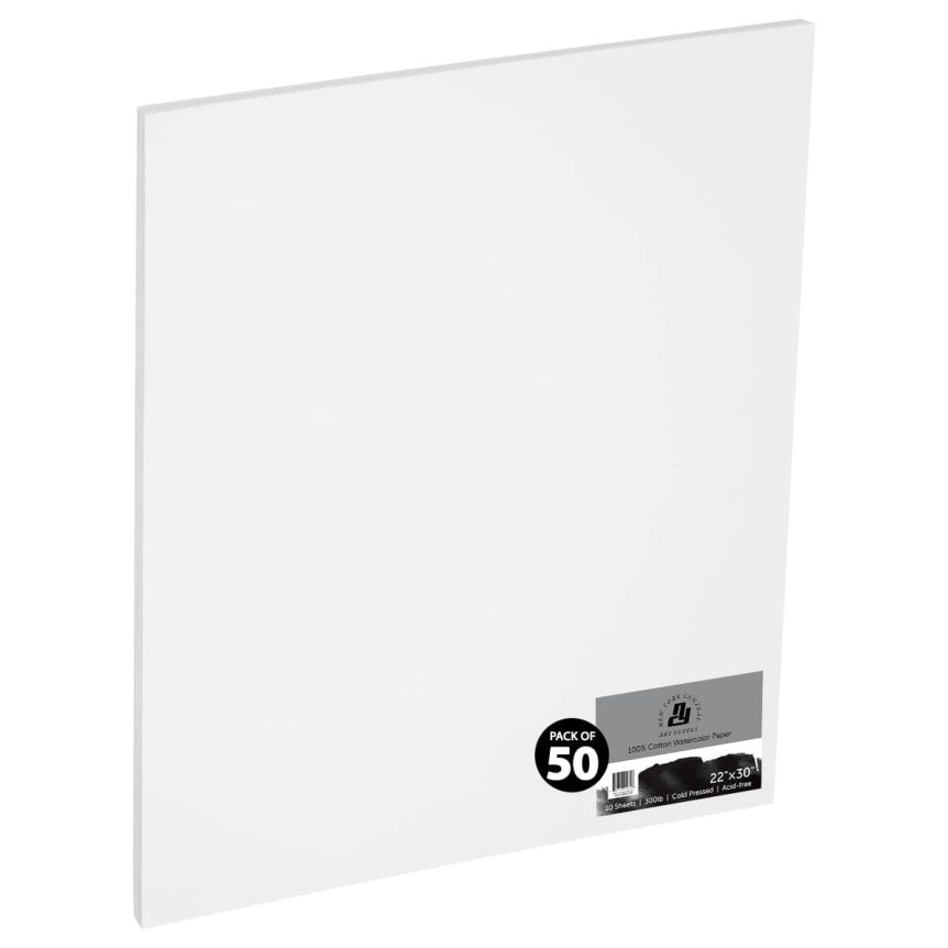 New York Central Watercolor Paper 300lb Cold Press - 22" x 30" (50 Pack)