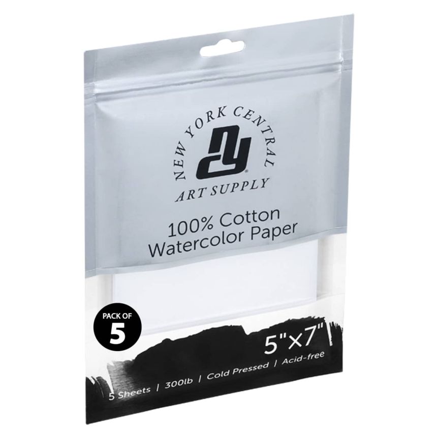 New York Central Watercolor Paper 300lb Cold Press - 5" x 7" (5 Pack)