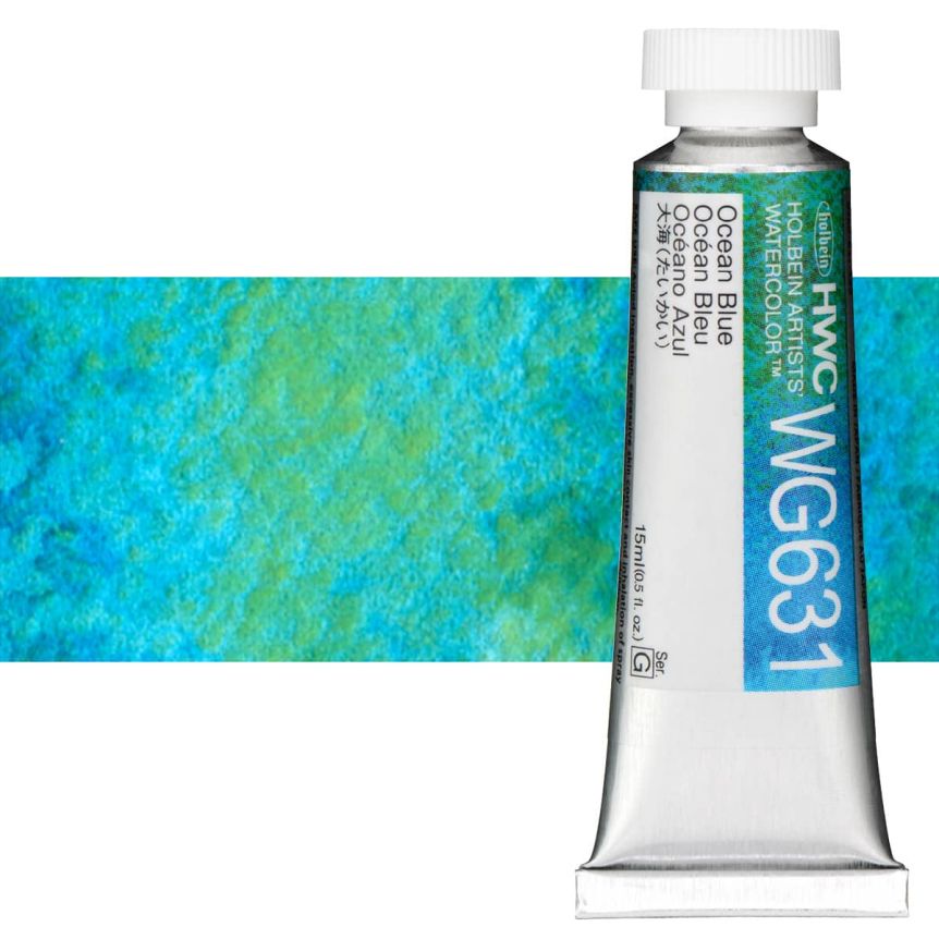 Holbein Artists' Granulating Watercolor - Ocean Blue, 15ml Tube