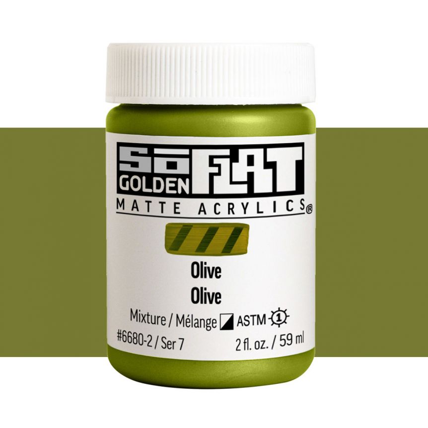 GOLDEN SoFlat Matte Acrylic - Olive, 2oz Jar