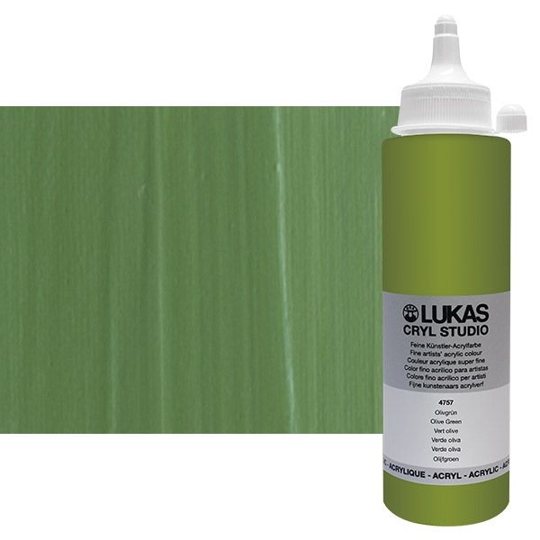 Cryl Studio Acrylic Paint - Olive Green, 250ml Bottle