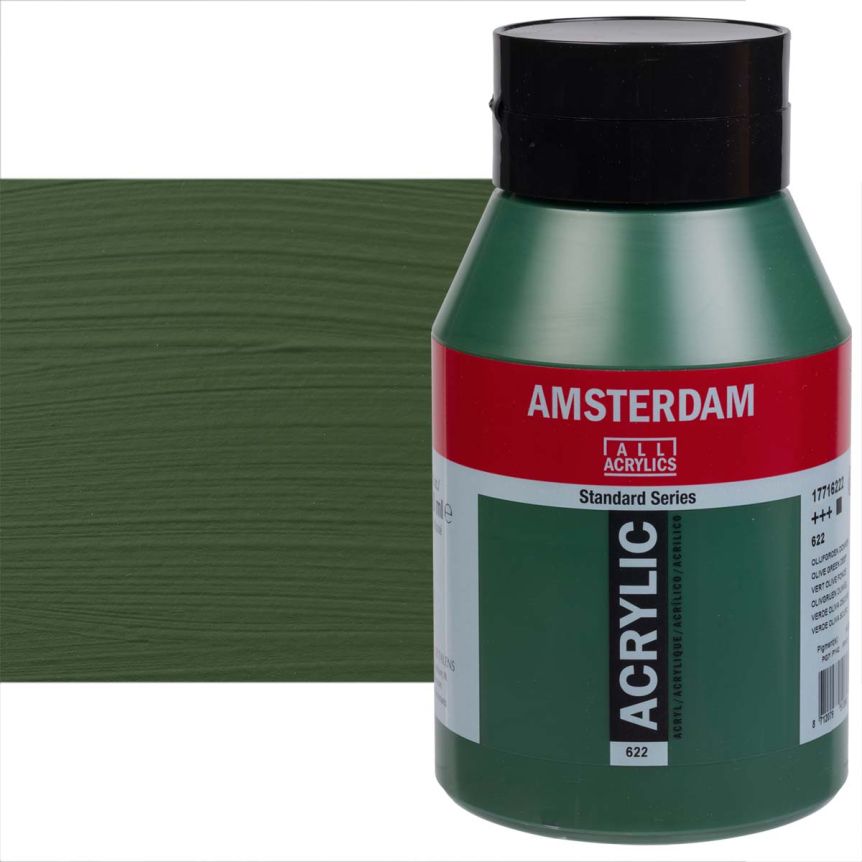 Amsterdam Standard Series Acrylic Paint - Olive Green Deep, 1 Liter Jar