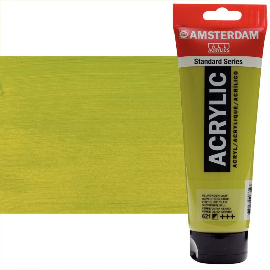 Amsterdam Standard Series Acrylic Paint - Olive Green Light, 250ml Tube