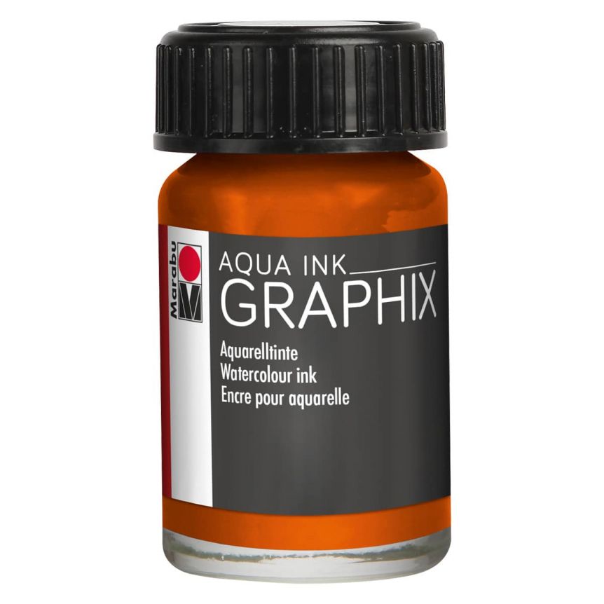 Marabu Graphix Aqua Ink - Orange (013), 15ml