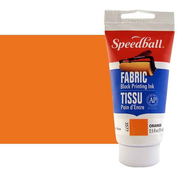 Fabric Block Printing Ink 2.5 oz Orange Jerry's Artarama