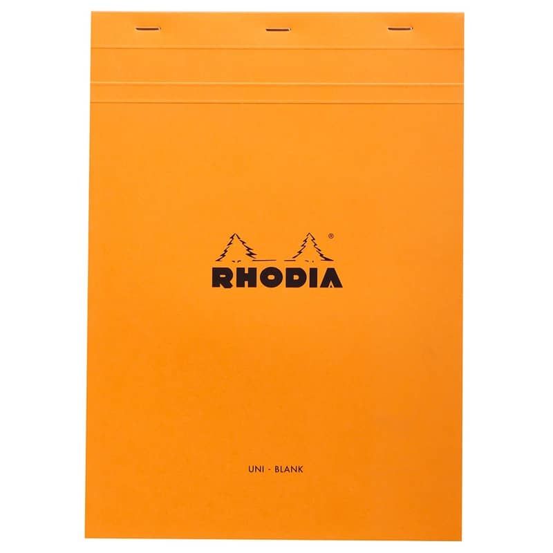 Rhodia Blank Orange Notepad 6 x 8-1/4 in Top Staple 80-Sheet