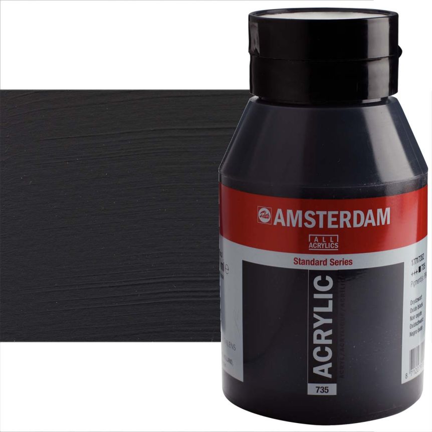 Amsterdam Standard Series Acrylic Paint - Oxide Black, 1 Liter Jar