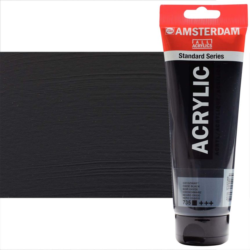 Amsterdam Standard Series Acrylic Paint - Oxide Black, 250ml Tube