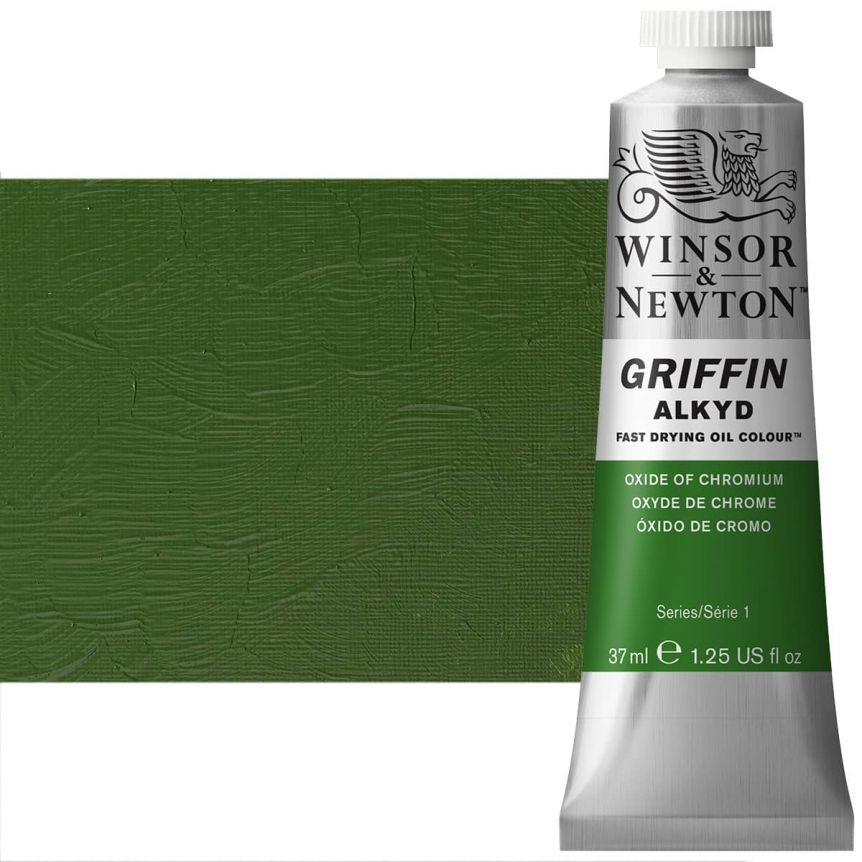 Winsor & Newton Griffin Alkyd Fast-Drying Oil Color - Oxide Of Chromium, 37ml Tube