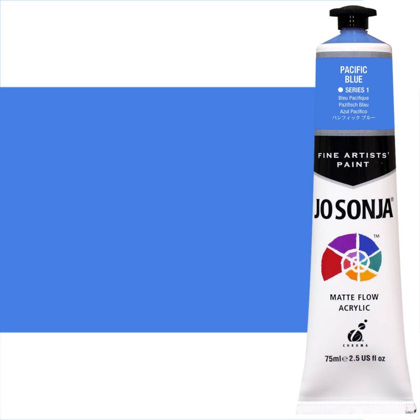 Jo Sonja Matte Acrylic - Pacific Blue, 75ml Tube