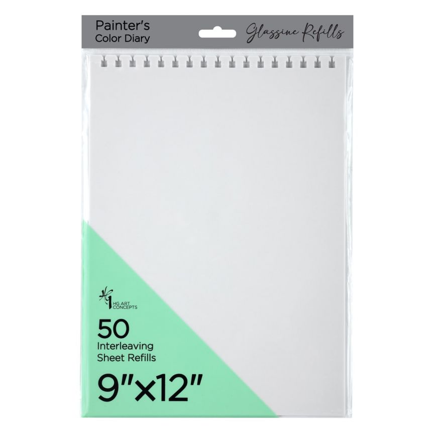HG Concepts Watercolor Painter's Color Diary Glassine Refills 9" x 12" (50-Pack)