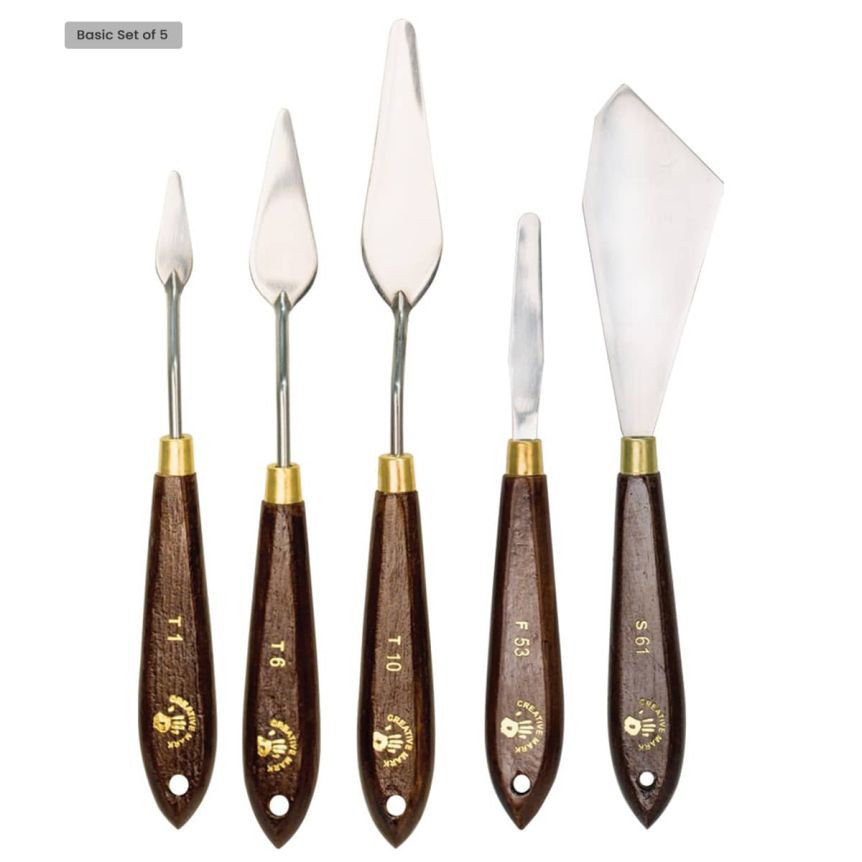 Painter's Edge Stainless Steel Painting Knife Basic Set of 5