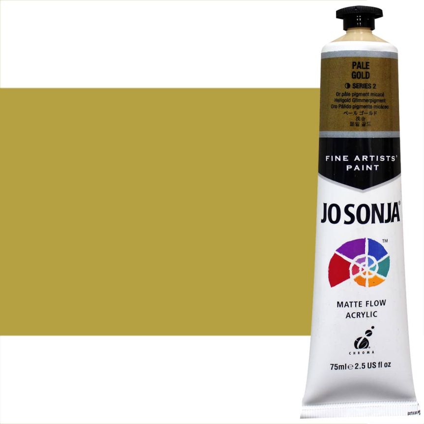 Jo Sonja Matte Flow Artist Acrylic - Pale Gold, 75ml Tube