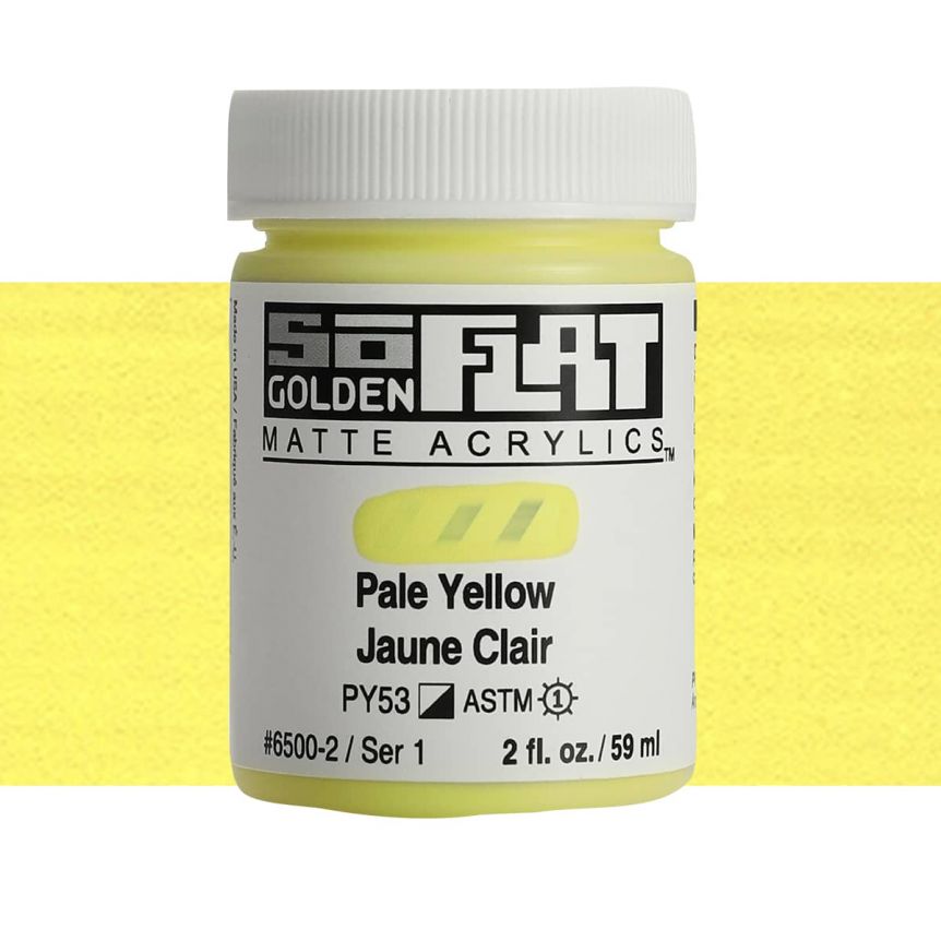 Golden SoFlat Matte Acrylic 2 oz Pale Yellow