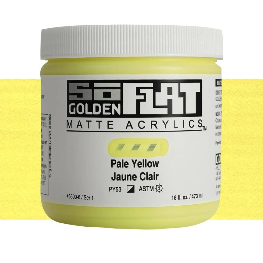 Golden SoFlat Matte Acrylic 16 oz Pale Yellow