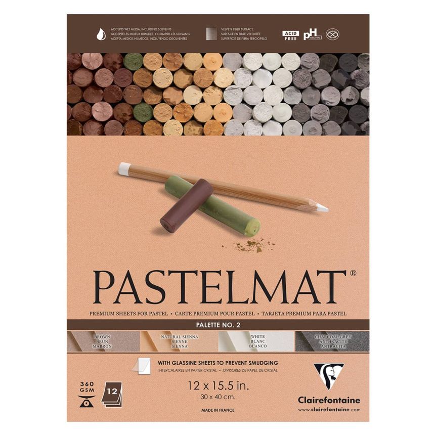 Pastelmat 12 Sheet Pad 360gsm - No.6 Anthracite - Choose Your Size 