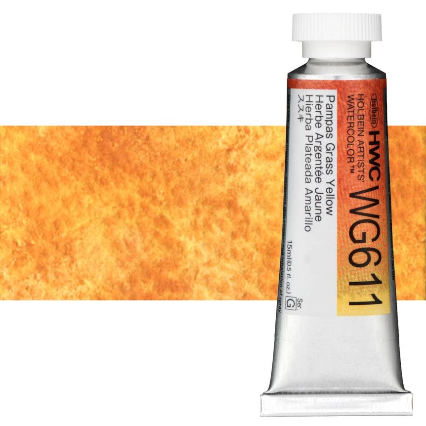 Holbein Artists' Granulating Watercolor - Pampas Grass Yellow, 15ml Tube