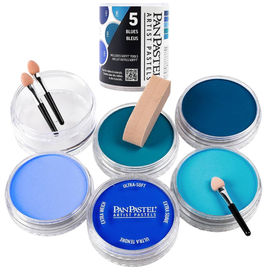 PanPastel Artist Pastel - Blues (Set of 5) + Tools