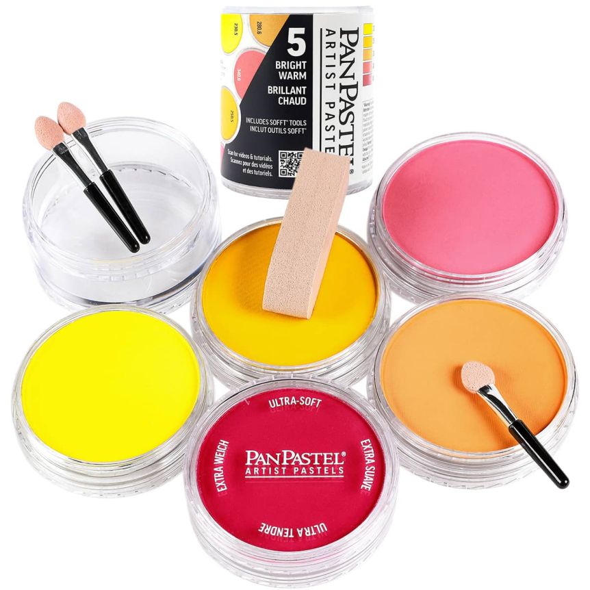 PanPastel Artist Pastel - Bright Warm (Set of 5) + Tools