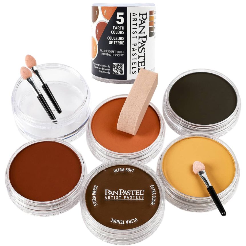 PanPastel Artist Pastel - Earth Colors (Set of 5) + Tools