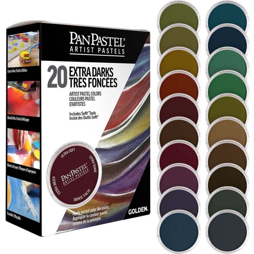 PanPastel® Artists' Pastels - Extra Dark Shades, Set of 20