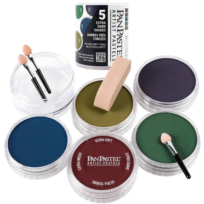 PanPastel Artist Pastel - Extra Dark Shades (Set of 5) + Tools