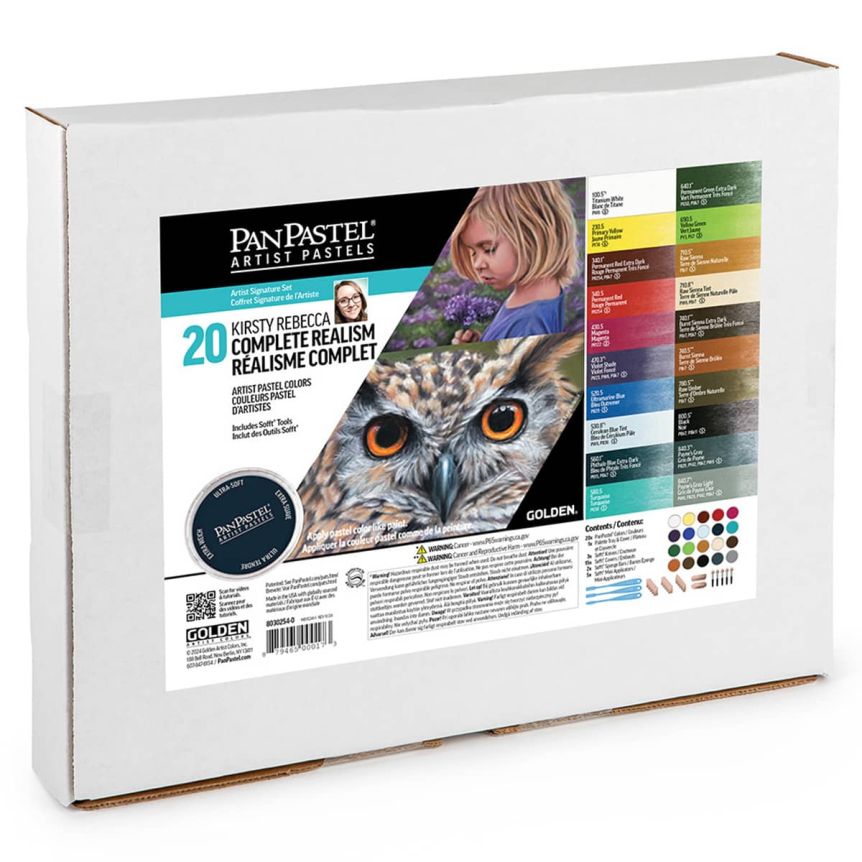 PanPastel Artist Pastel - Complete Realism, Kristy Rebecca (Set of 20) + Palette & Tools