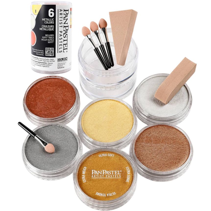 PanPastel Artist Pastel - Metallic Colors (Set of 6) + Tools