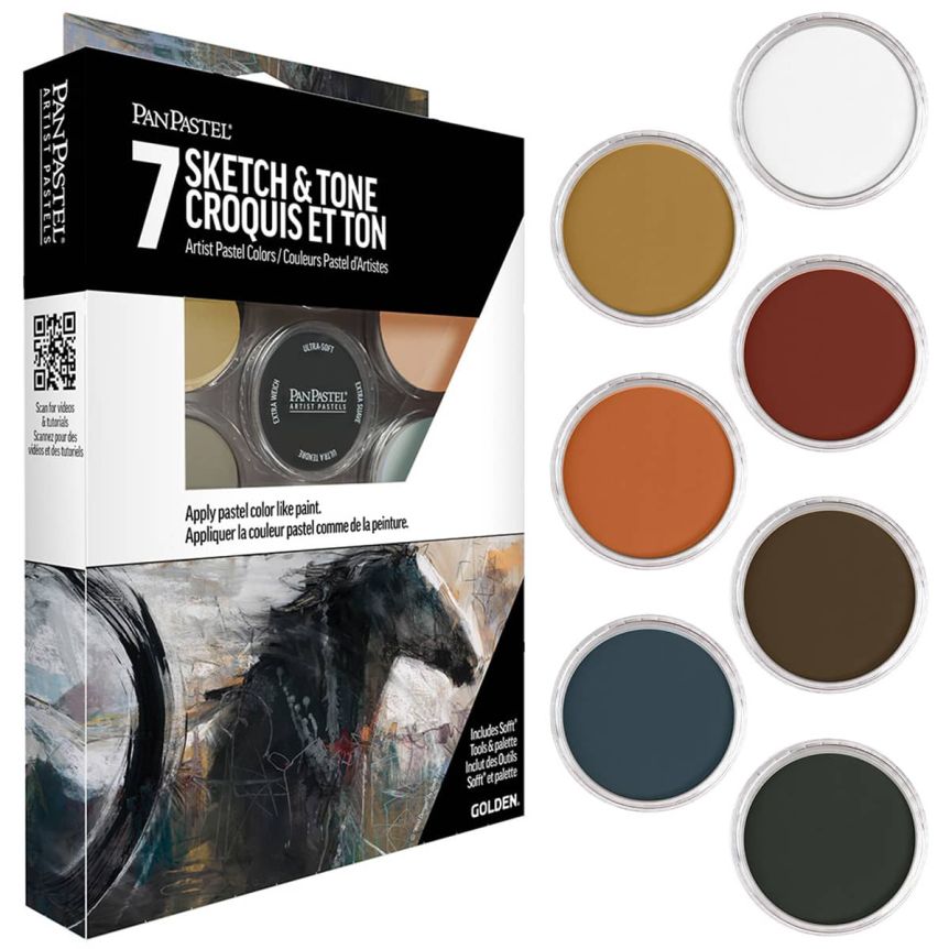 PanPastel Artist Pastel - Sketch & Tone (Set of 7) + Palette & Tools
