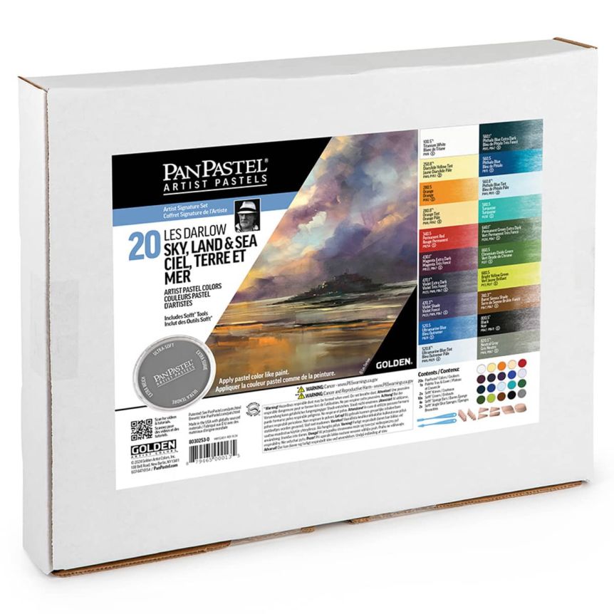 PanPastel Artist Pastel - Sky, Land & Sea, Les Darlow (Set of 20) + Palette & Tools