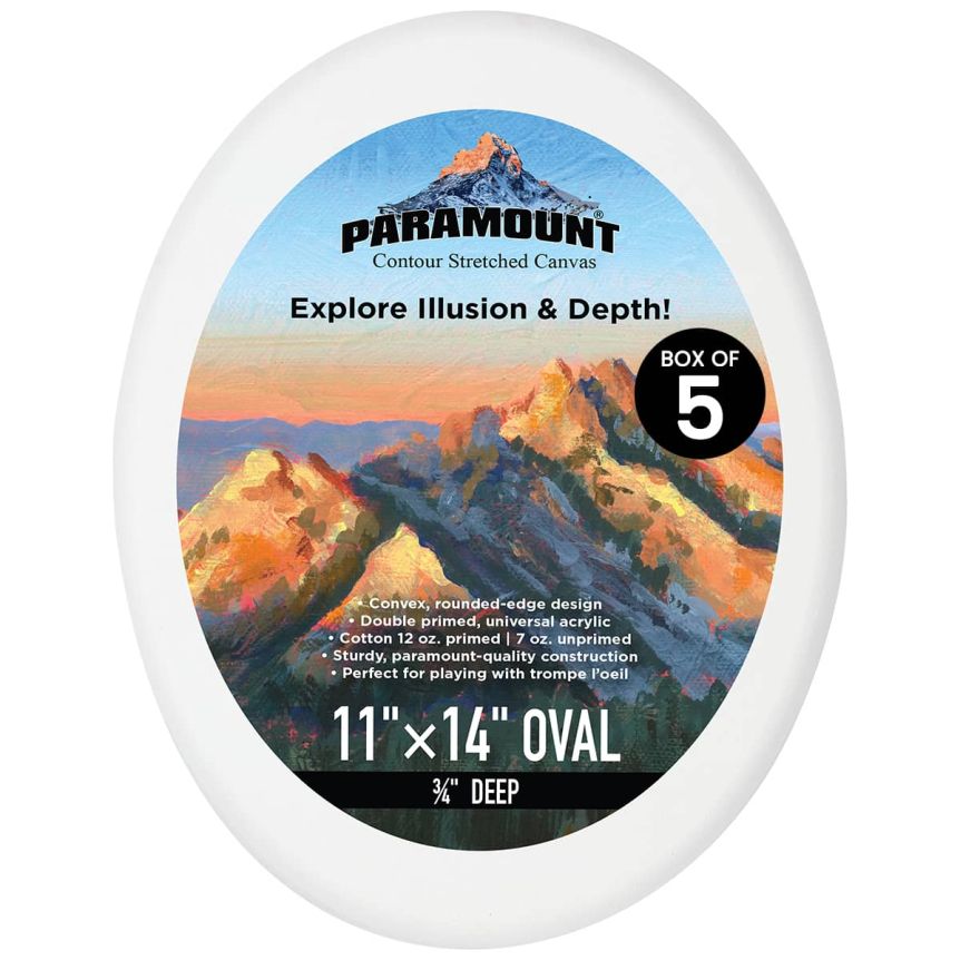 Paramount Contour Stretched Canvas - Oval Box of 5, size 11"x14"