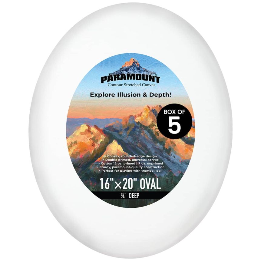 Paramount Contour Stretched Canvas - Oval Box of 5, size 16"x20"