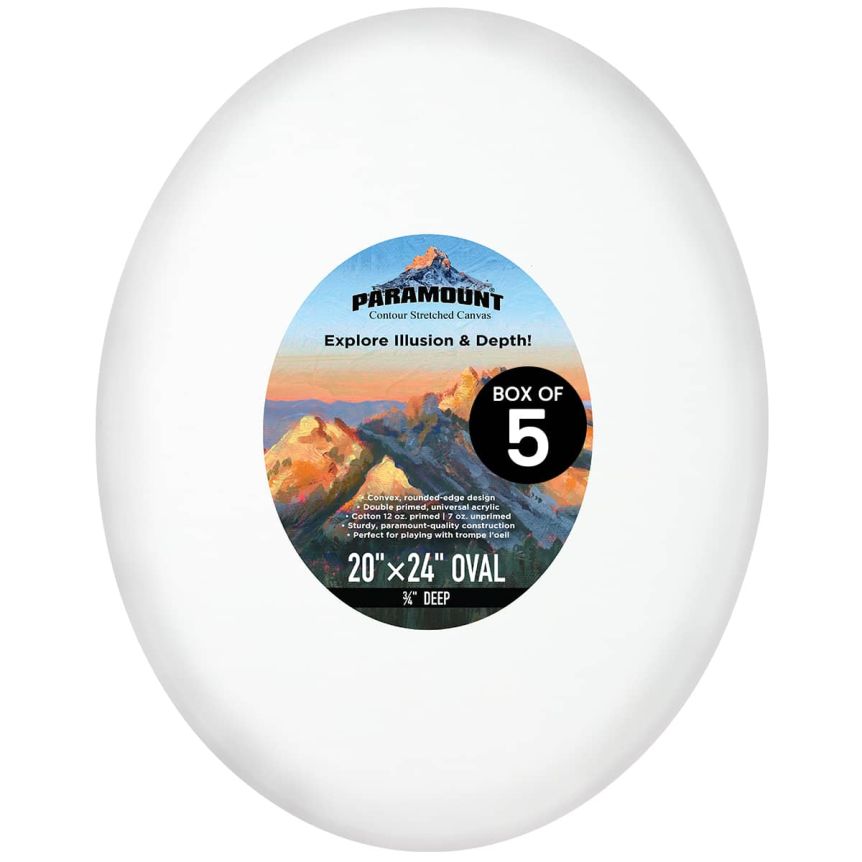 Paramount Contour Stretched Canvas - Oval Box of 5, size 20"x24"
