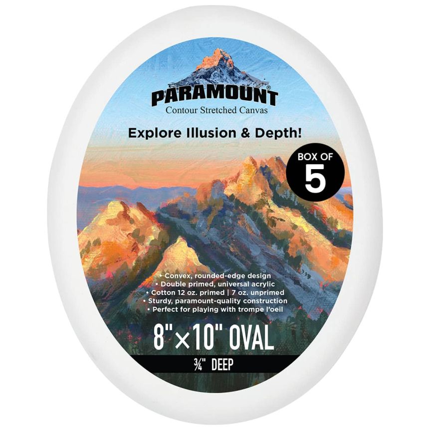 Paramount Contour Stretched Canvas - Oval Box of 5, size 8"x10"