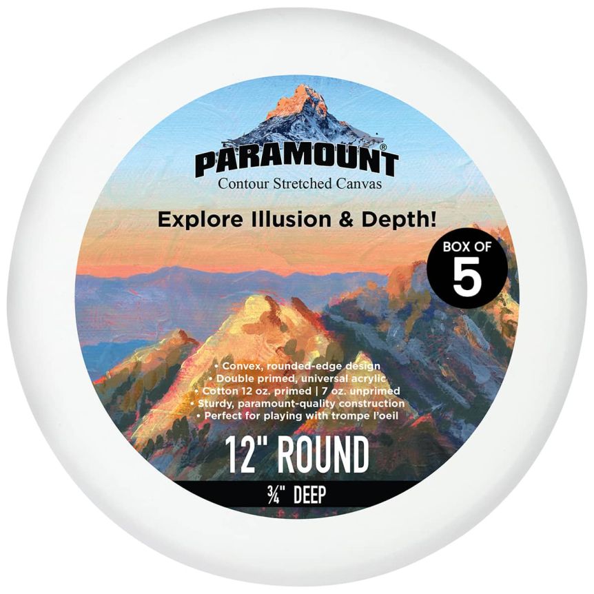 Paramount Contour Stretched Canvas - Round Box of 5, size 12"