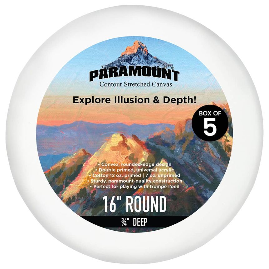 Paramount Contour Stretched Canvas - Round Box of 5, size 16"