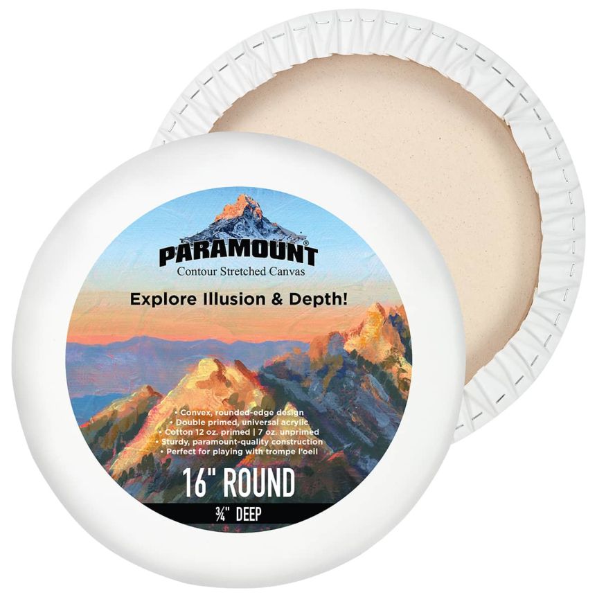Paramount Contour Stretched Canvas - Round, size 16"