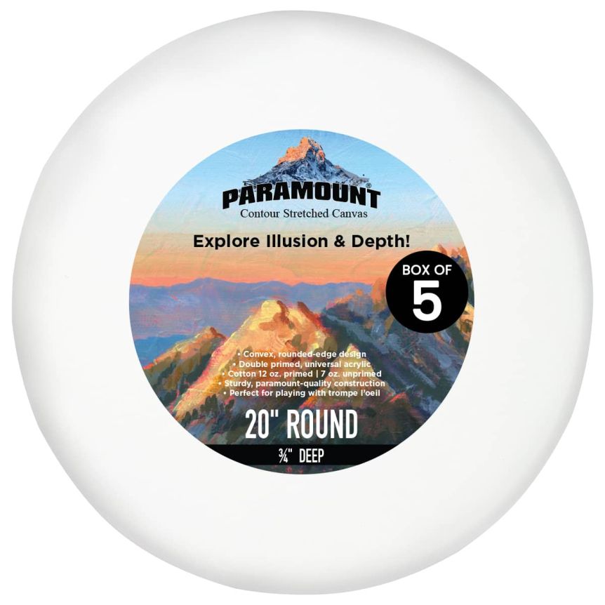 Paramount Contour Stretched Canvas - Round Box of 5, size 20"