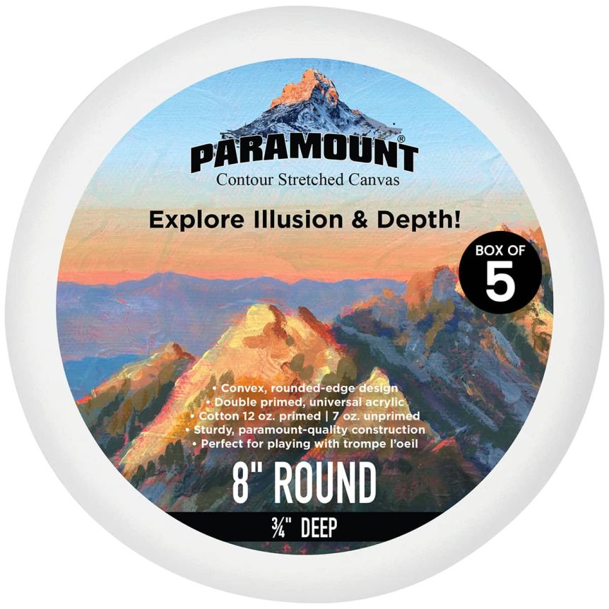 Paramount Contour Stretched Canvas - Round Box of 5, size 8"
