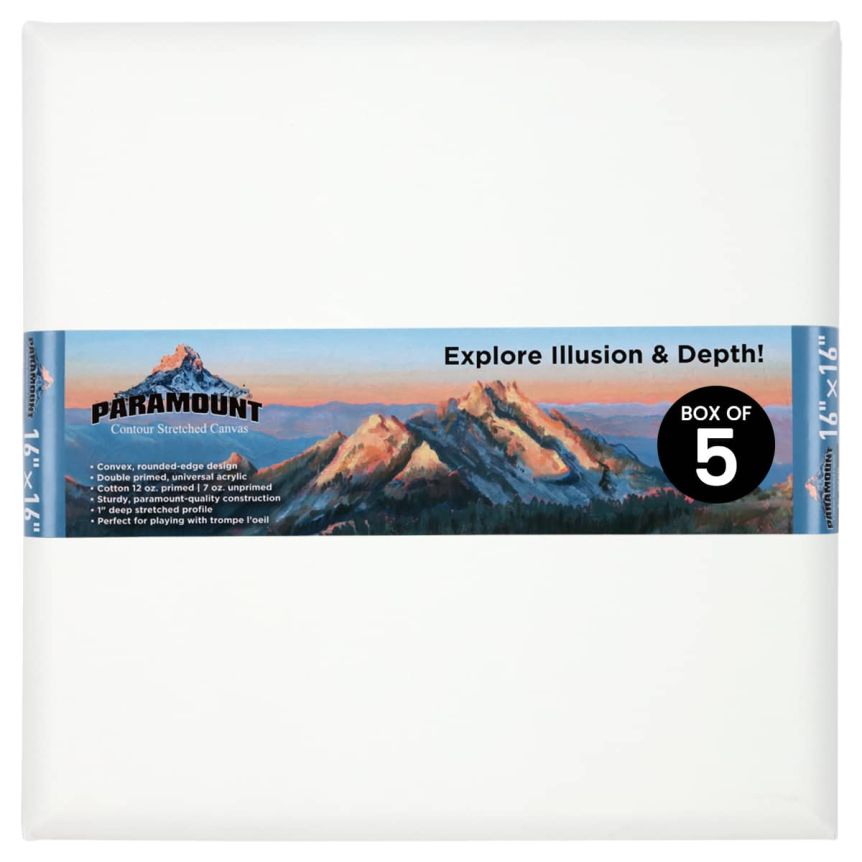 Paramount Contour Stretched Canvas - Square Box of 5, size 16"x16"