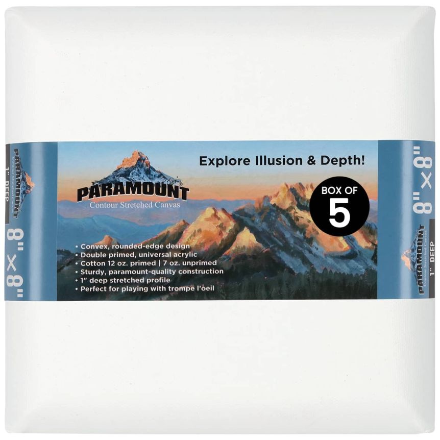 Paramount Contour Stretched Canvas - Square Box of 5, size 8"x8"