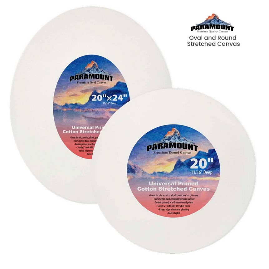 Paramount Oval and Round Stretched Canvas Singles & Boxes of 6