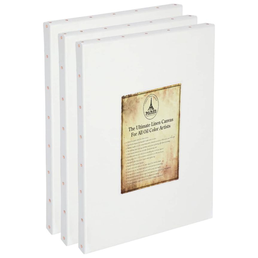 Paris Oil Primed Artists' 8x10" Linen Canvas, Box of 3 