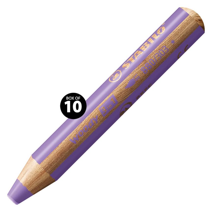 Stabilo Woody Colored Pencil, Pastel Lilac (Box of 10)