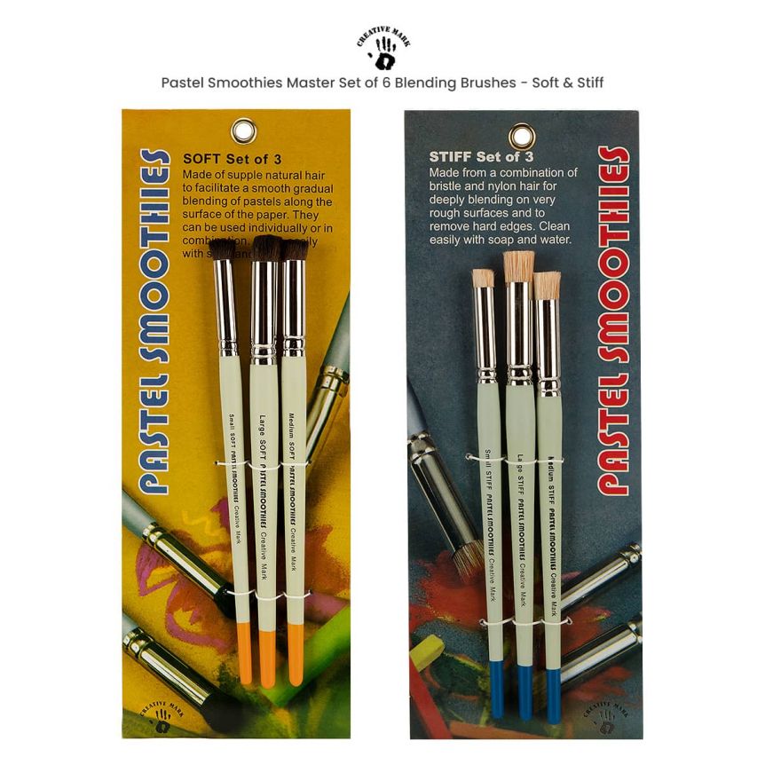 Soft & Stiff Pastel Smoothies Master Set of 6 Blending Brushes
